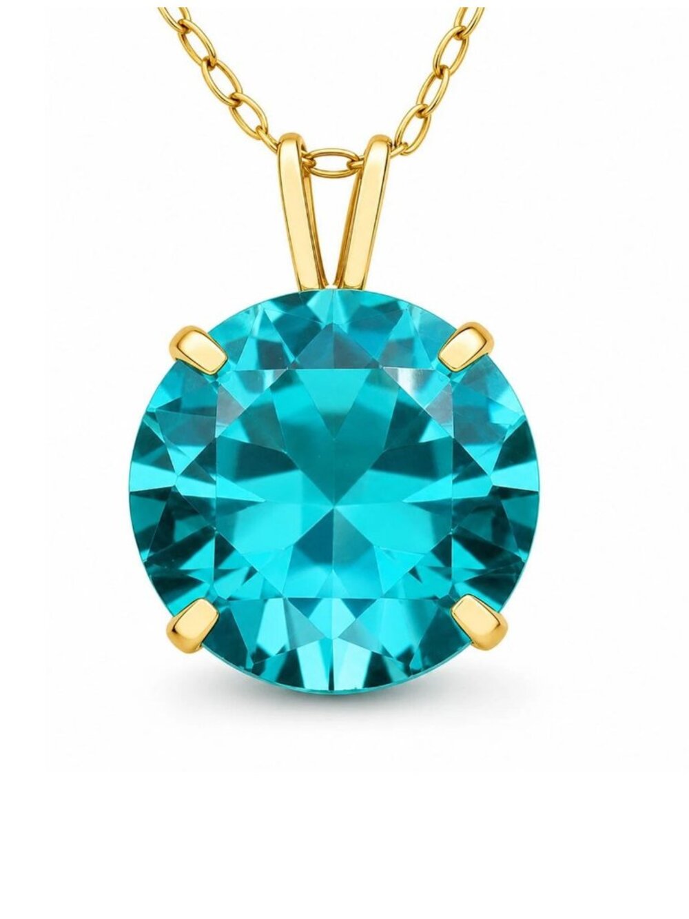 Genuine 3.48 Cts Paraiba Tourmaline Pendant 14k Gold